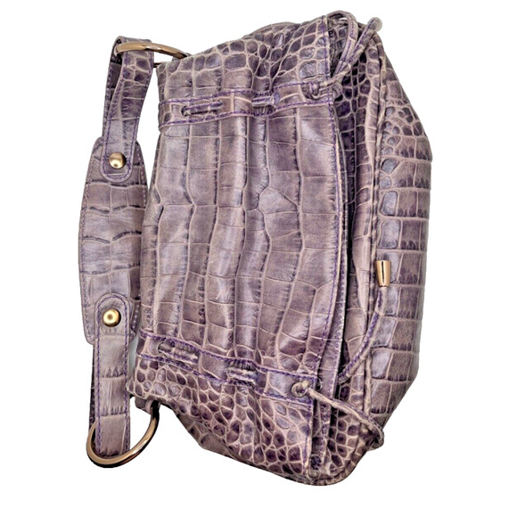 Emporio Armani Large Fold Over Leather Crocodile Embossed Bag & Change Pouch - Picture 7 of 13